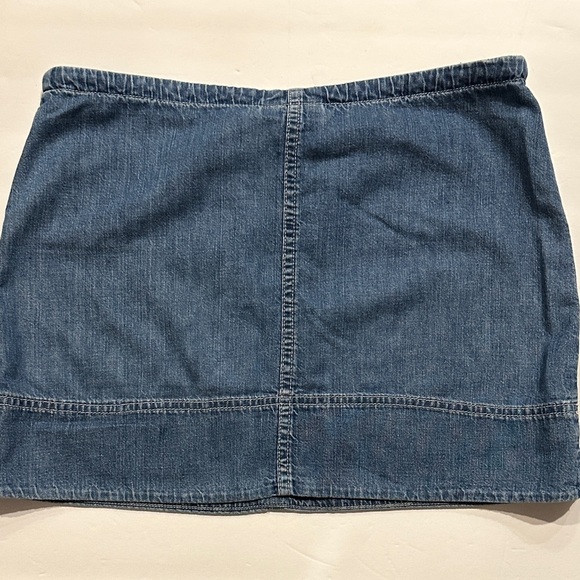 American Eagle Blue cotton Denim Mini Skirt with Drawstring Size XS - Picture 7 of 8
